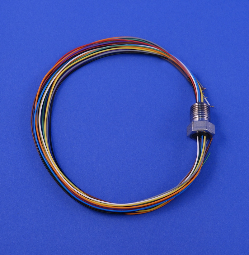Stainless Steel 1/4 NPT fitting features:  Feeds through 10 (26 AWG) wires. Epoxy sealed to handle up to 300 psi.